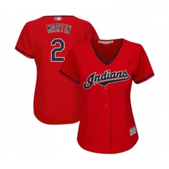 Womens Cleveland Indians 2 Leonys Martin Replica Scarlet Alternate 2 Cool Base Baseball Jersey