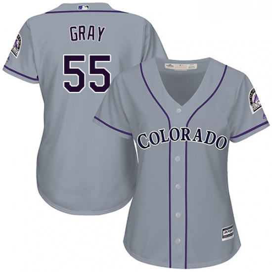 Womens Majestic Colorado Rockies 55 Jon Gray Authentic Grey Road Cool Base MLB Jersey