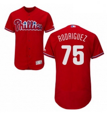 Mens Majestic Philadelphia Phillies 75 Francisco Rodriguez Red Alternate Flex Base Authentic Collect