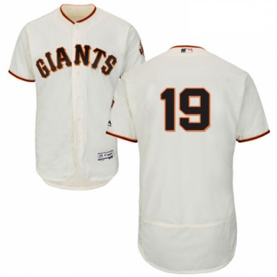 Mens Majestic San Francisco Giants 19 Alen Hanson Cream Home Flex Base Authentic Collection MLB Jers