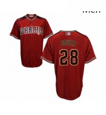 Mens Arizona Diamondbacks 28 Steven Souza Replica Red Brick Alternate Cool Base Baseball Jersey