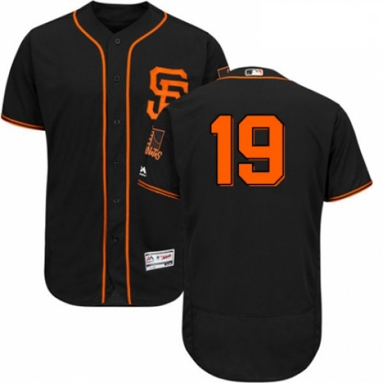 Mens Majestic San Francisco Giants 19 Alen Hanson Black Alternate Flex Base Authentic Collection MLB