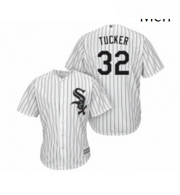 Mens Chicago White Sox 32 Preston Tucker Replica White Home Cool Base Baseball Jersey