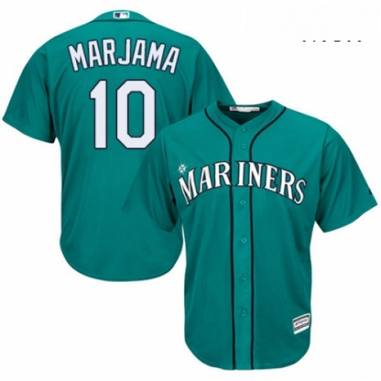 Mens Majestic Seattle Mariners 10 Mike Marjama Replica Teal Green Alternate Cool Base MLB Jersey