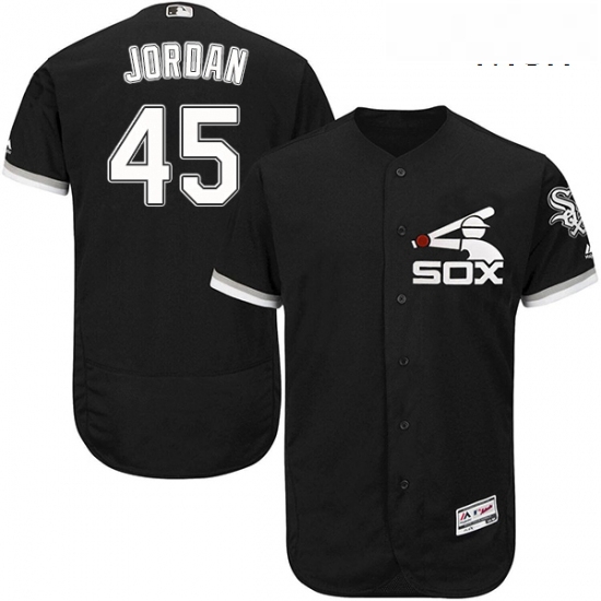 Mens Majestic Chicago White Sox 45 Michael Jordan Authentic Black Alternate Home Cool Base MLB Jerse