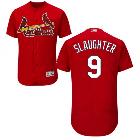 Mens Majestic St Louis Cardinals 9 Enos Slaughter Red Alternate Flex Base Authentic Collection MLB J