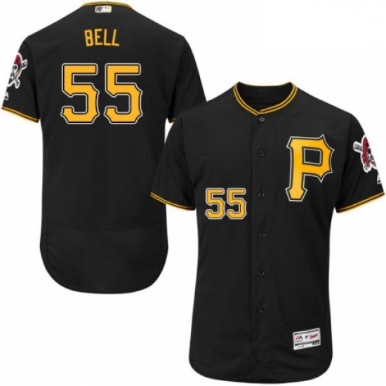 Mens Majestic Pittsburgh Pirates 55 Josh Bell Black Alternate Flex Base Authentic Collection MLB Jer