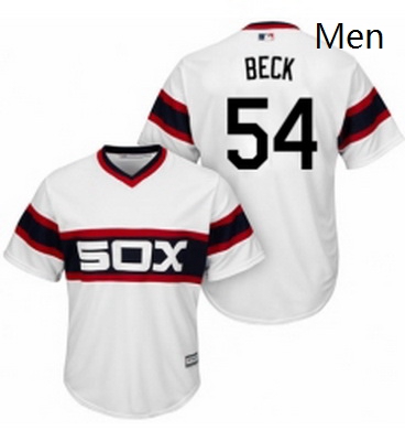 Mens Majestic Chicago White Sox 54 Chris Beck Replica White 2013 Alternate Home Cool Base MLB Jersey