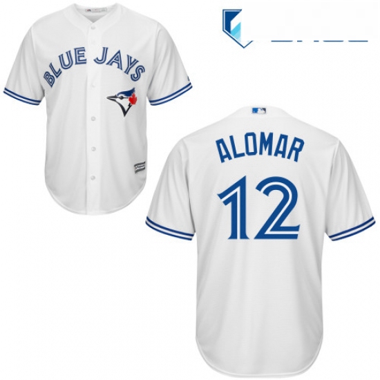 Youth Majestic Toronto Blue Jays 12 Roberto Alomar Replica White Home MLB Jersey