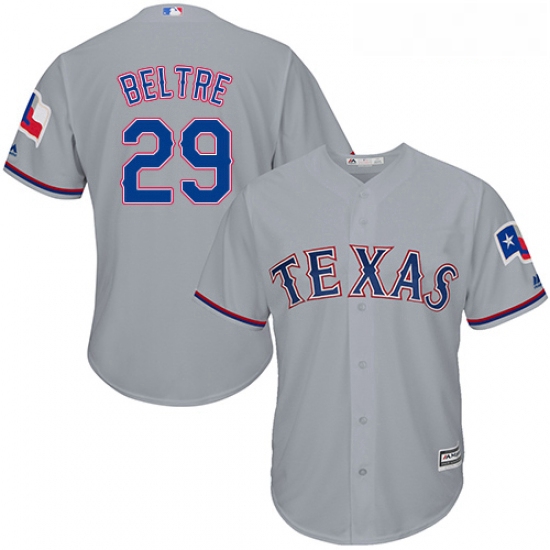 Youth Majestic Texas Rangers 29 Adrian Beltre Replica Grey Road Cool Base MLB Jersey