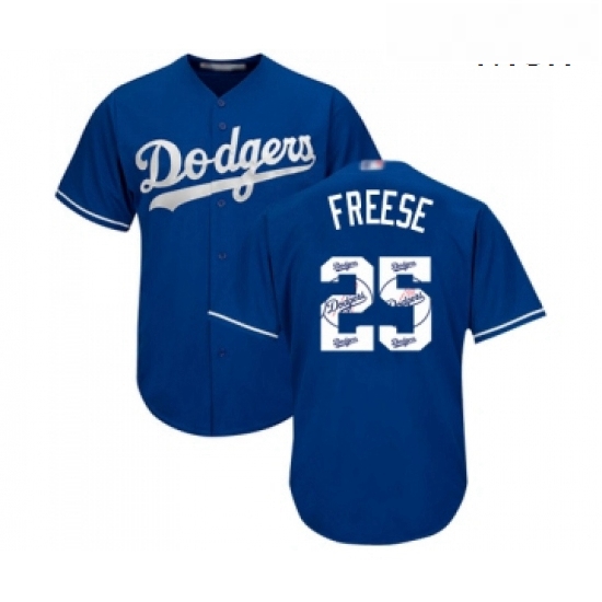 Mens Los Angeles Dodgers 25 David Freese Authentic Royal Blue Team Logo Fashion Cool Base Baseball J