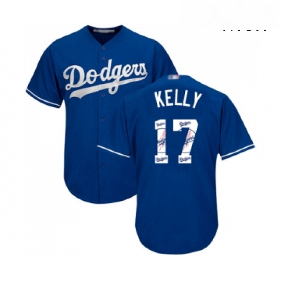 Mens Los Angeles Dodgers 17 Joe Kelly Authentic Royal Blue Team Logo Fashion Cool Base Baseball Jers