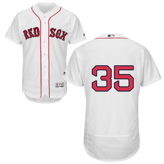 Mens Majestic Boston Red Sox 35 Steven Wright White Home Flex Base Authentic Collection MLB Jersey