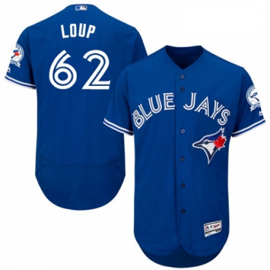 Mens Majestic Toronto Blue Jays 62 Aaron Loup Royal Blue Alternate Flex Base Authentic Collection ML