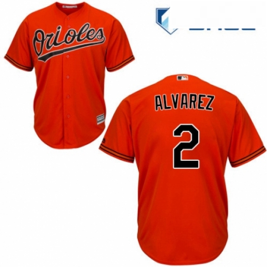 Youth Majestic Baltimore Orioles 2 Pedro Alvarez Replica Orange Alternate Cool Base MLB Jersey