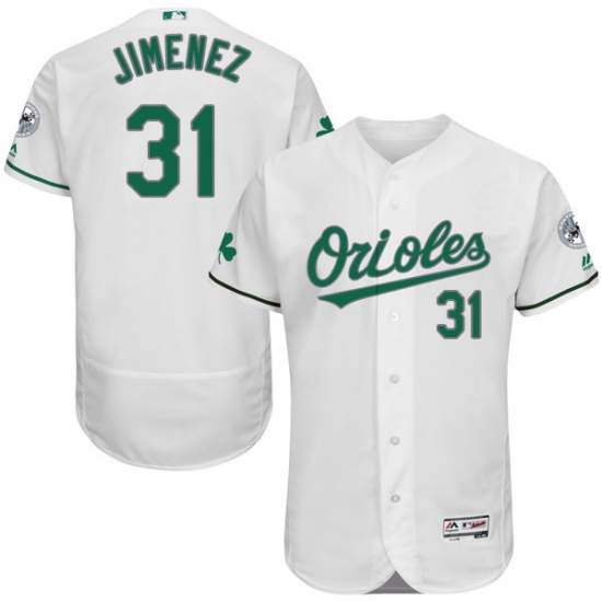 Mens Majestic Baltimore Orioles 31 Ubaldo Jimenez White Celtic Flexbase Authentic Collection MLB Jer