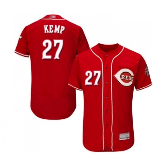 Mens Cincinnati Reds 27 Matt Kemp Red Alternate Flex Base Authentic Collection Baseball Jersey