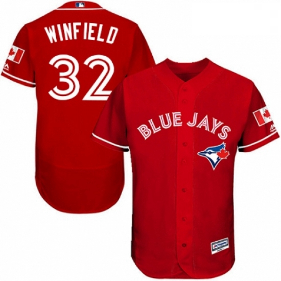 Mens Majestic Toronto Blue Jays 32 Dave Winfield Scarlet Alternate Flex Base Authentic Collection ML