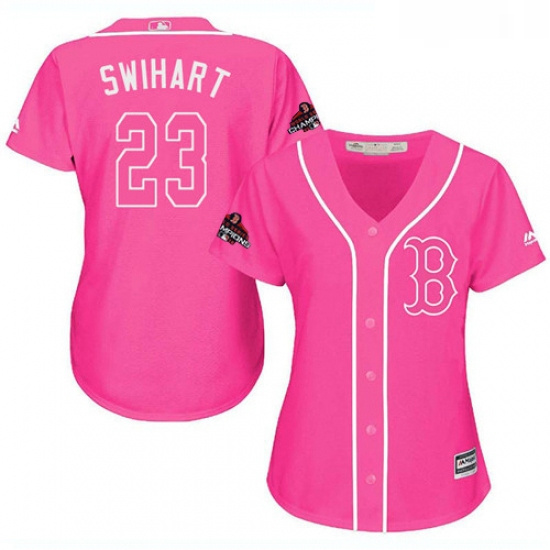 Womens Majestic Boston Red Sox 23 Blake Swihart Authentic Pink Fashion 2018 World Series Champions M