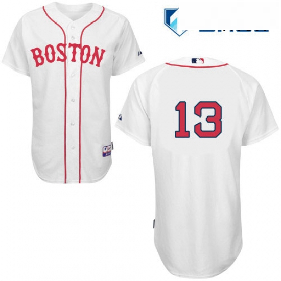 Mens Majestic Boston Red Sox 13 Hanley Ramirez Authentic White N