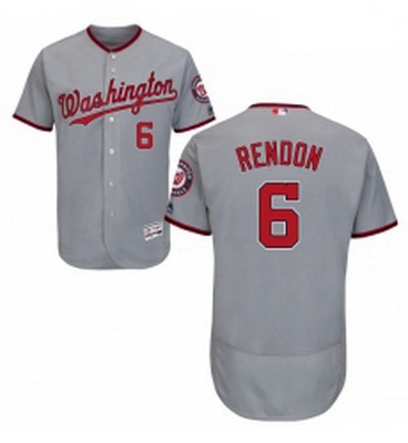 Mens Majestic Washington Nationals 6 Anthony Rendon Grey Road Fl