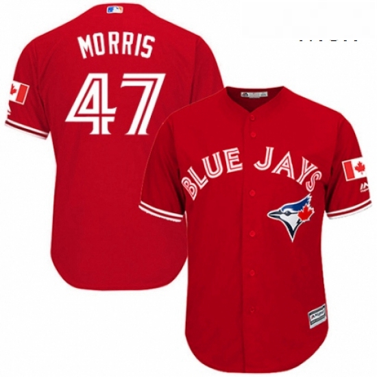 Mens Majestic Toronto Blue Jays 47 Jack Morris Replica Scarlet Alternate Cool Base MLB Jersey