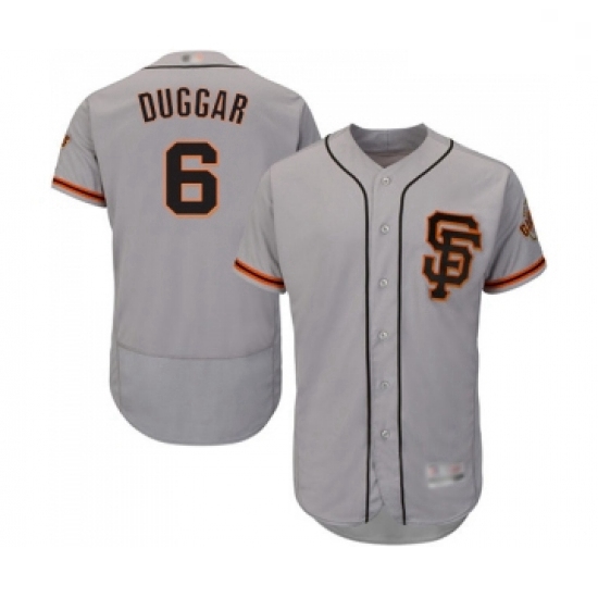 Mens San Francisco Giants 6 Steven Duggar Grey Alternate Flex Base Authentic Collection Baseball Jer