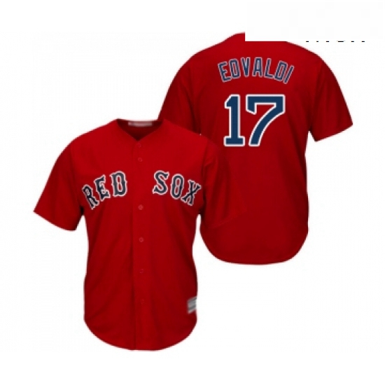 Mens Boston Red Sox 17 Nathan Eovaldi Replica Red Alternate Home Cool Base Baseball Jersey