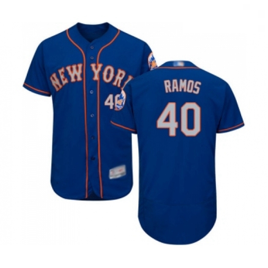 Mens New York Mets 40 Wilson Ramos Royal Gray Alternate Flex Base Authentic Collection Baseball Jers