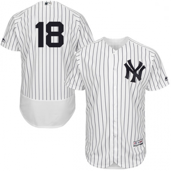 Mens Majestic New York Yankees 18 Didi Gregorius White Home Flex Base Authentic Collection MLB Jerse