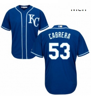 Mens Majestic Kansas City Royals 53 Melky Cabrera Replica Blue A