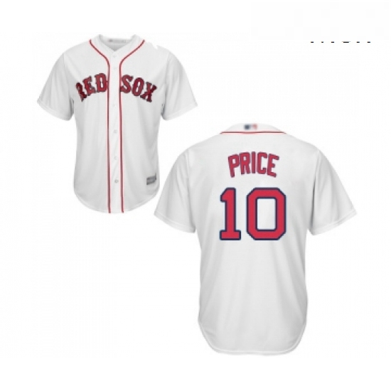 Mens Boston Red Sox 10 David Price Replica White Home Cool Base 