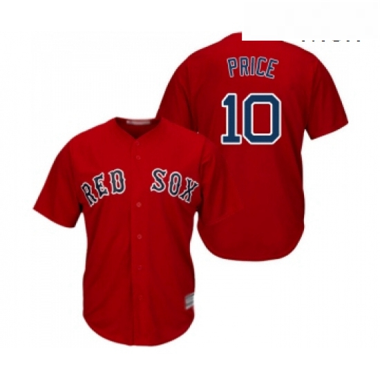Mens Boston Red Sox 10 David Price Replica Red Alternate Home Co