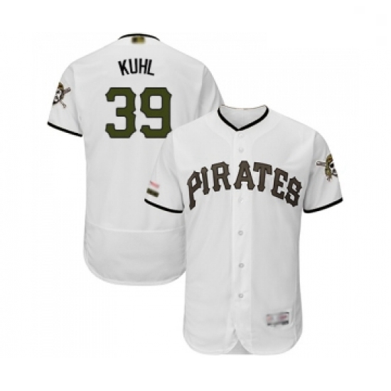 Mens Pittsburgh Pirates 39 Chad Kuhl White Alternate Authentic Collection Flex Base Baseball Jersey