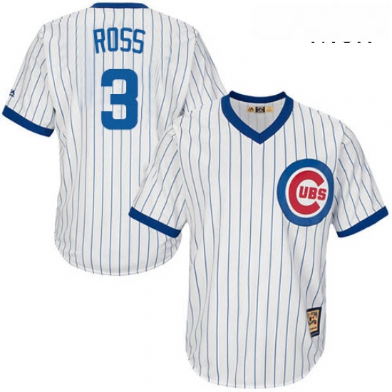 Mens Majestic Chicago Cubs 3 David Ross Authentic White Home Cooperstown MLB Jersey