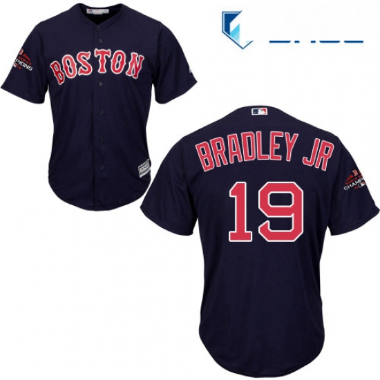 Youth Majestic Boston Red Sox 19 Jackie Bradley Jr Authentic Navy Blue Alternate Road Cool Base 2018