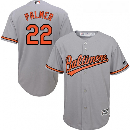 Youth Majestic Baltimore Orioles 22 Jim Palmer Replica Grey Road Cool Base MLB Jersey