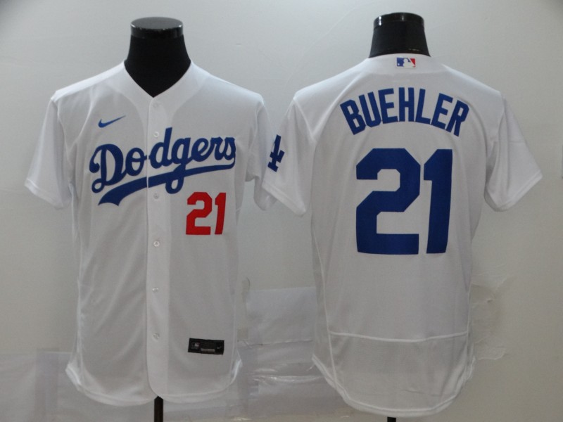 Dodgers 21 Walker Buehler White 2020 Nike Flexbase Jersey