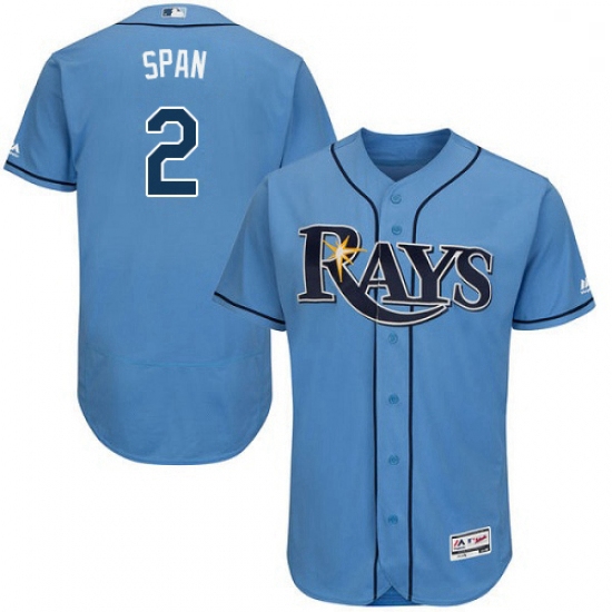 Mens Majestic Tampa Bay Rays 2 Denard Span Columbia Alternate Flex Base Authentic Collection MLB Jer