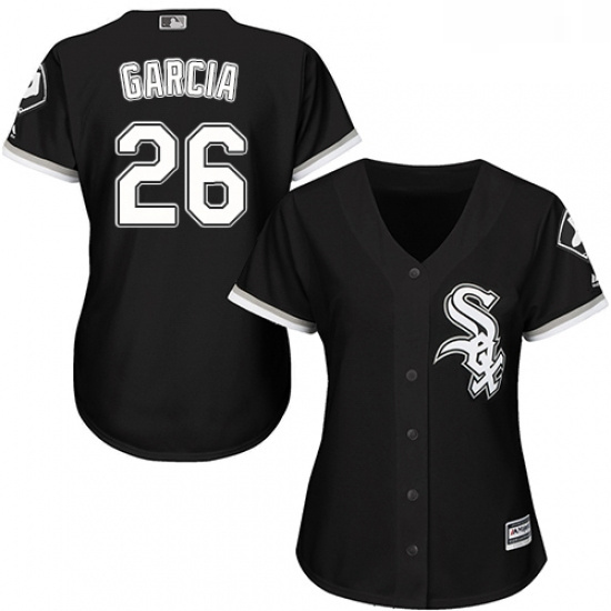 Womens Majestic Chicago White Sox 26 Avisail Garcia Replica Black Alternate Home Cool Base MLB Jerse