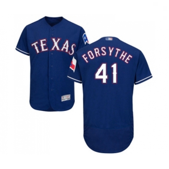 Mens Texas Rangers 41 Logan Forsythe Royal Blue Alternate Flex Base Authentic Collection Baseball Je