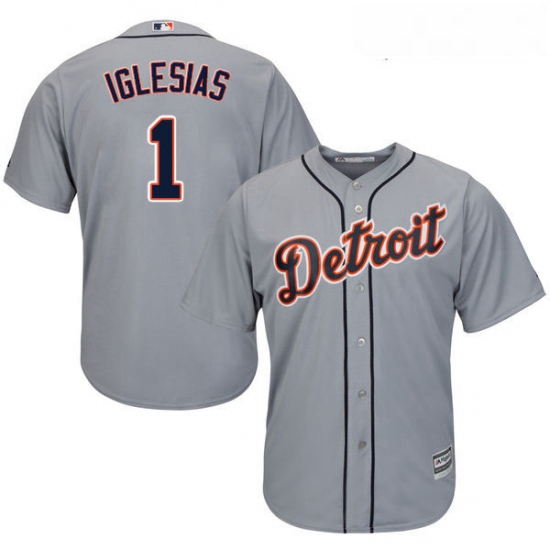 Youth Majestic Detroit Tigers 1 Jose Iglesias Authentic Grey Road Cool Base MLB Jersey