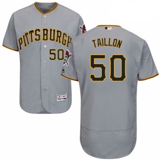 Mens Majestic Pittsburgh Pirates 50 Jameson Taillon Grey Road Flex Base Authentic Collection MLB Jer