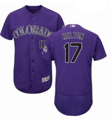 Mens Majestic Colorado Rockies 17 Todd Helton Purple Alternate Flex Base Authentic Collection MLB Je