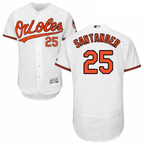 Mens Majestic Baltimore Orioles 25 Anthony Santander White Home Flex Base Authentic Collection MLB J