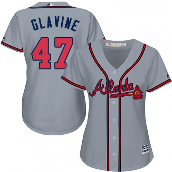 Womens Majestic Atlanta Braves 47 Tom Glavine Authentic Grey Road Cool Base MLB Jersey