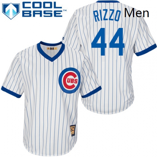 Mens Majestic Chicago Cubs 44 Anthony Rizzo Replica White Home C