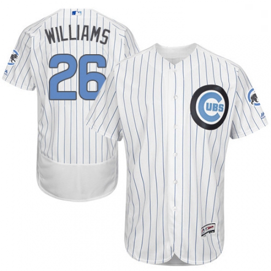 Mens Majestic Chicago Cubs 26 Billy Williams Authentic White 2016 Fathers Day Fashion Flex Base MLB 