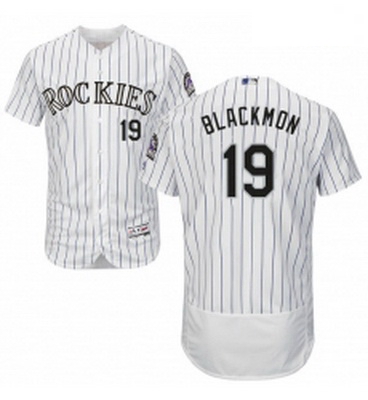 Mens Majestic Colorado Rockies 19 Charlie Blackmon White Home Flex Base Authentic Collection MLB Jer