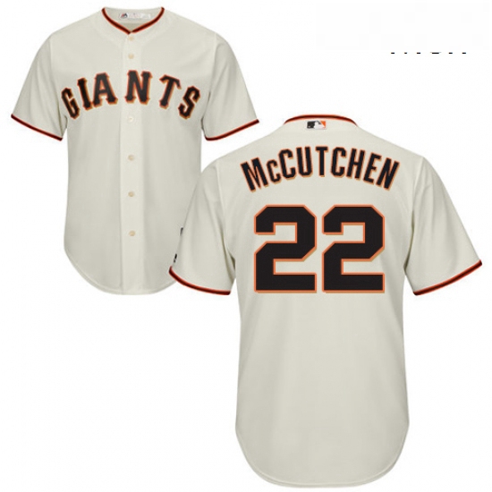 Mens Majestic San Francisco Giants 22 Andrew McCutchen Replica Cream Home Cool Base MLB Jersey